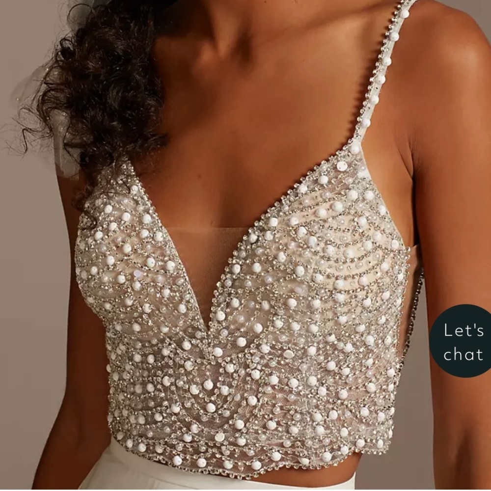 David’s Bridal Beaded Crop Top